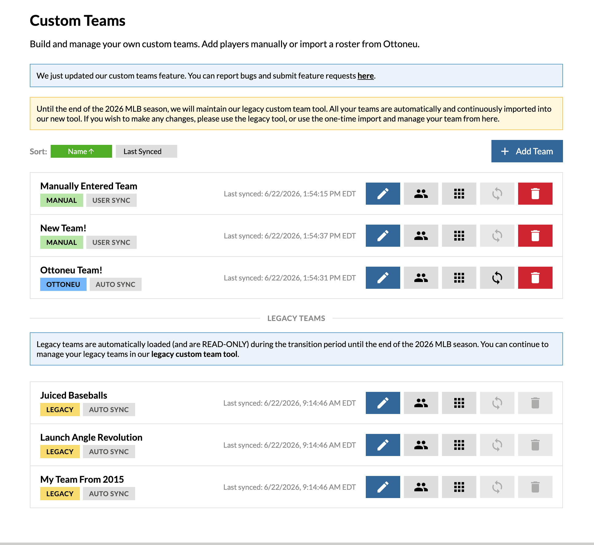We've Updated Our Custom Teams Feature We've Updated Our Custom Teams Feature